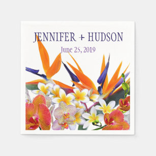 Blooming Joy-Tropical Flowers Personalised Napkin