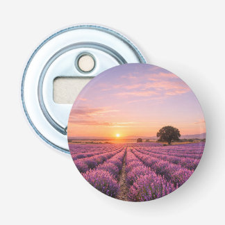 Blooming Lavender Field at Golden Sunset Provence Bottle Opener