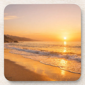 Blooming Lavender Field at Golden Sunset Provence Coaster