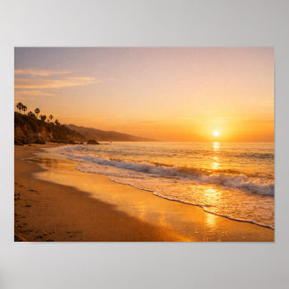 Blooming Lavender Field at Golden Sunset Provence  Poster