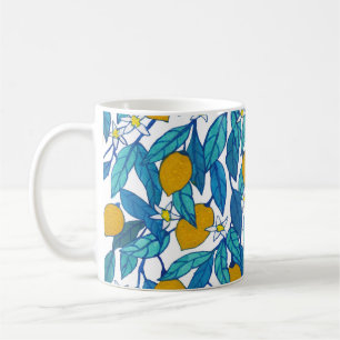 Blooming Lemon: Watercolor Floral Design. Coffee Mug