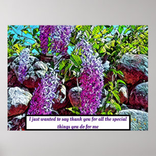 Blooming lilac flower garden poster