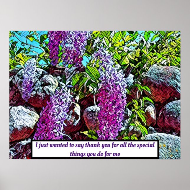 Blooming lilac flower garden poster (Front)