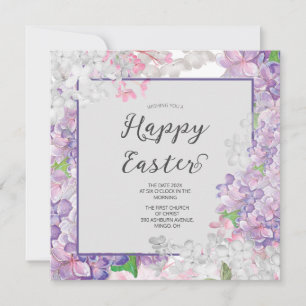 Blooming Lilacs Happy Easter Holiday Card
