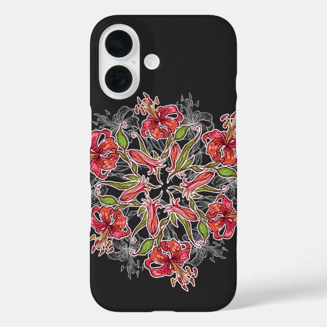 Blooming Lily Flower Collage Case-Mate iPhone Case (Back)