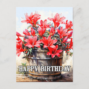 Blooming Lily Flower Illustration Postcard