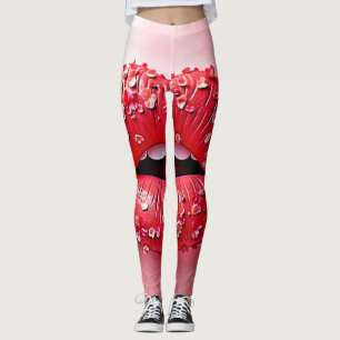 Blooming Lips: Floral Butterfly Kiss Leggings
