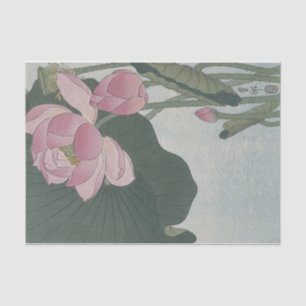 Blooming Lotus Flowers by Ohara Koson Tissue Paper