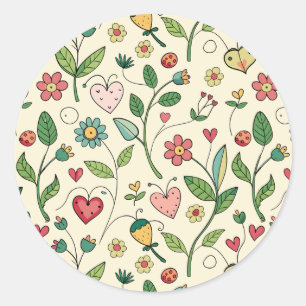 Blooming Love Garden Classic Round Sticker
