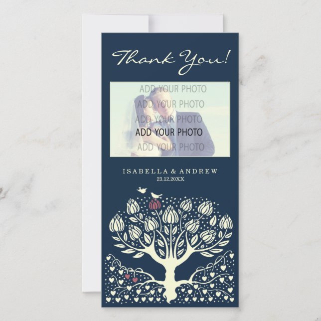 Blooming Love Tree wedding thank you ref.wi1 (Front)
