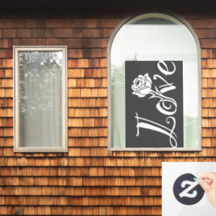 Blooming Love: Typography with a Floral Twist Window Cling