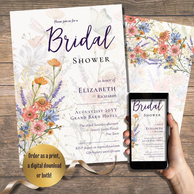 Blooming Lovely Romantic Floral Bridal Shower  Invitation (Creator Uploaded)