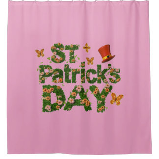 Blooming Luck: Floral St. Patrick's Day Shower Curtain