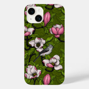 Blooming magnolia and titmouse bird 2 Case-Mate iPhone 14 case