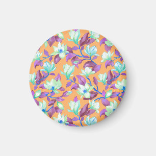 Blooming magnolia on vanilla sky magnet