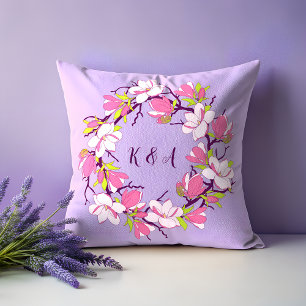 Blooming Magnolia Personalised Throw Pillow