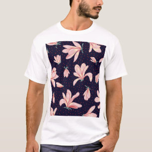 Blooming magnolias, hand-drawn vintage pattern. T-Shirt