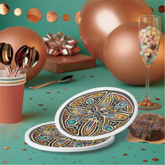 Blooming Mandala Paper Plate