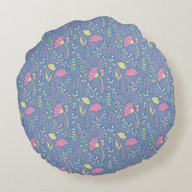 Blooming Meadow Breeze Round Cushion (Back)