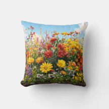 Blooming Meadow Throw Pillow