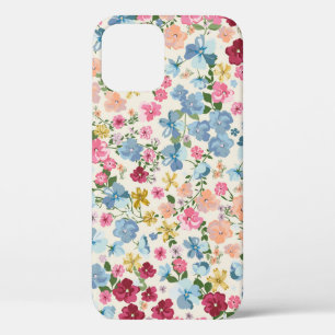 Blooming midsummer meadow seamless pattern. Plant iPhone 12 Case