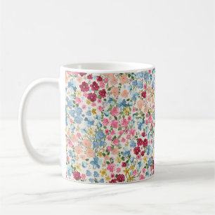 Blooming midsummer meadow seamless pattern. Plant Coffee Mug