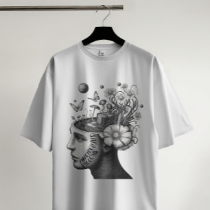 Blooming Mind – Surreal Garden Head T-Shirt