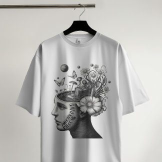 Blooming Mind – Surreal Garden Head T-Shirt