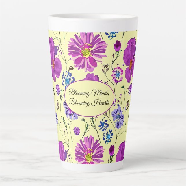 Blooming Minds, Blooming Hearts Latte Mug (Front)