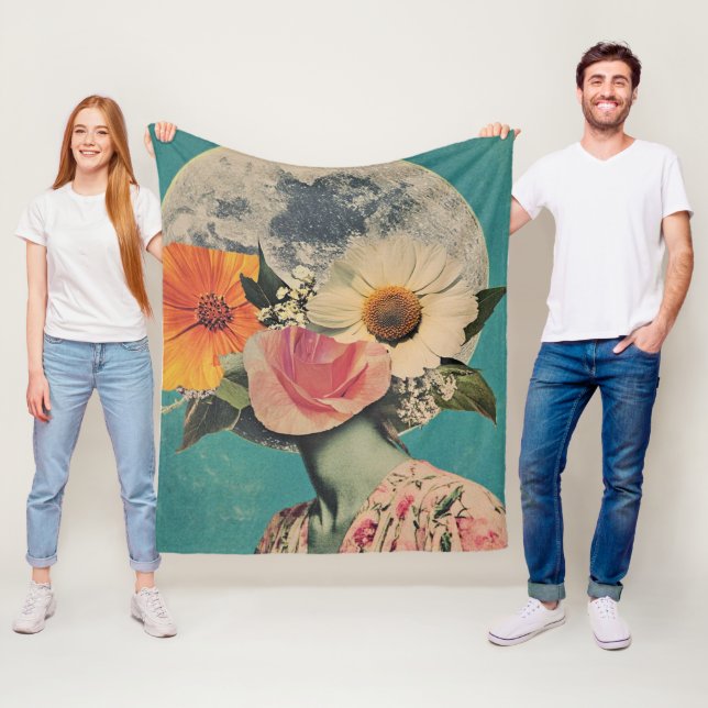 Blooming Mystery Under the Moon Fleece Blanket (In Situ)