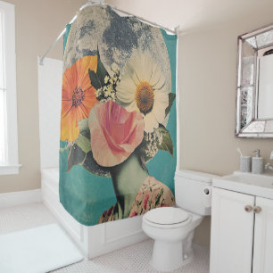 Blooming Mystery Under the Moon Shower Curtain