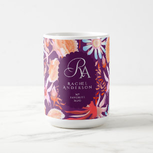 Blooming Mystical Floral Monogram Coffee Mug