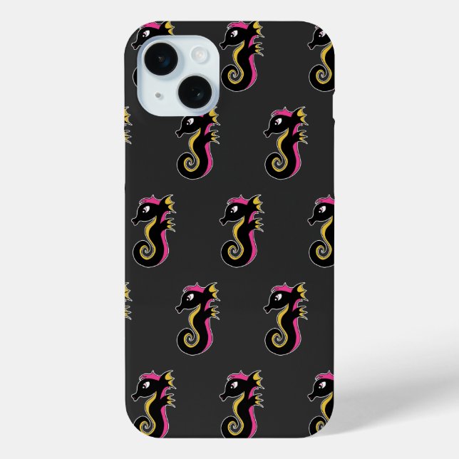 Blooming Neon Seahorse Case-Mate iPhone Case (Back)