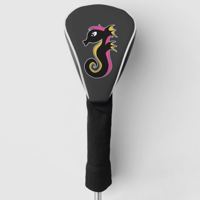 Blooming Neon Seahorse Golf Head Cover (Front)