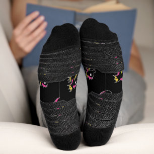 Blooming Neon Seahorse Socks