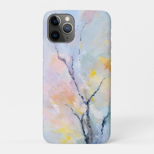 Blooming Oasis Soft Pinkish Blue Tree Nature Scene Case-Mate iPhone Case (Back)