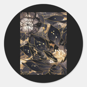 Blooming Of The Black Golden Lotus Sticker