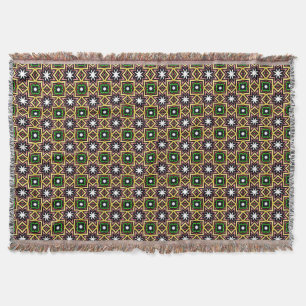 Blooming Orange Mandala Flowers Throw Blanket
