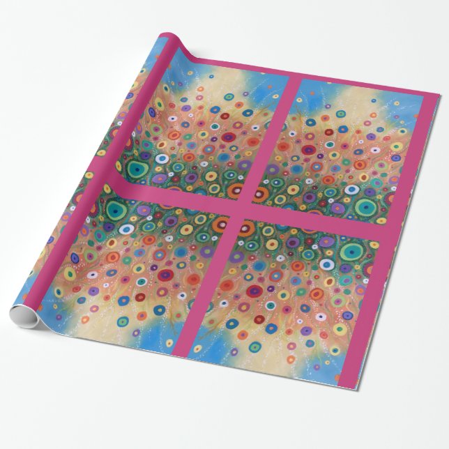 Blooming Party Wrapping Paper (Unrolled)