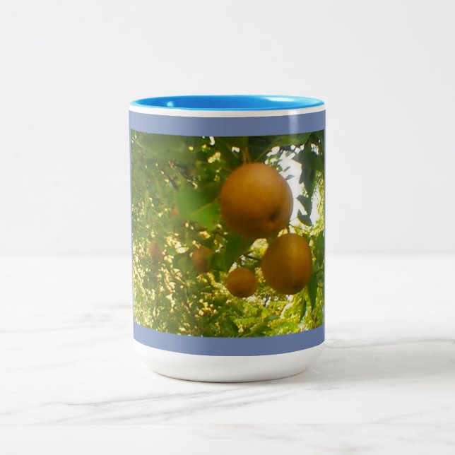 Blooming Pears Two-Tone Coffee Mug (Center)