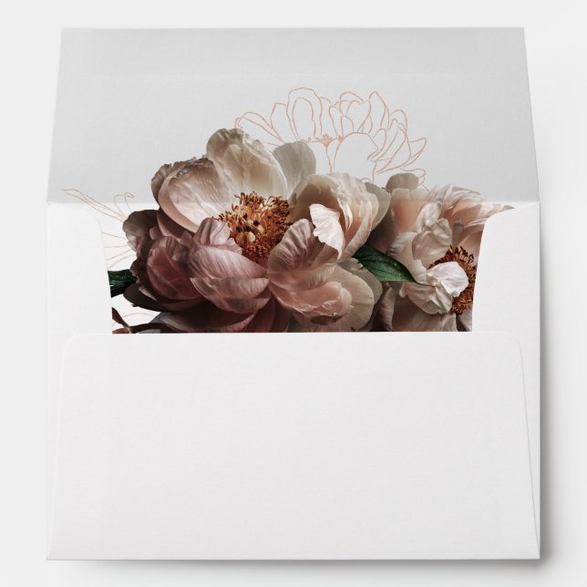 Blooming Peonies Invitation Envelope  (Back (Bottom))