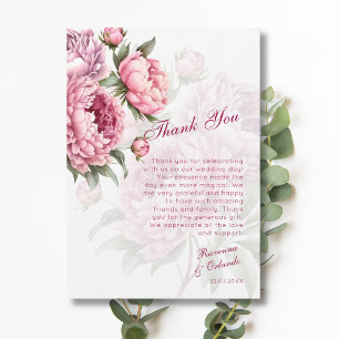 Blooming Peony Botanical Romance Thank You Card