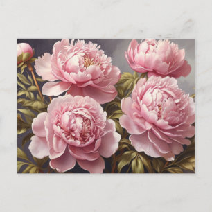 Blooming Peony Flowers  Postcard