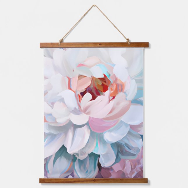 Blooming Peony Pastel Colours Hanging Tapestry (Front)