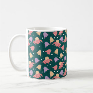 Blooming Petals Pattern in Dark Green Colour Coffee Mug