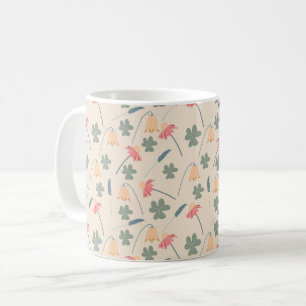 Blooming Petals Pattern in Pastel Colour Coffee Mug
