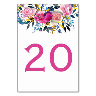 Blooming Petals Watercolor Floral Table Cards