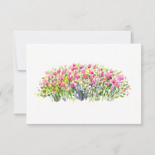 Blooming Pink Garden – Minimal Floral Design Thank You Card