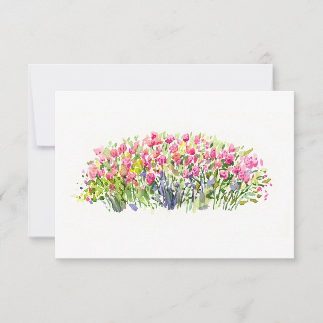 Blooming Pink Garden – Minimal Floral Design Thank You Card (Front)