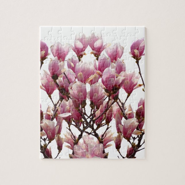 Blooming Pink Magnolias Spring Flower Jigsaw Puzzle (Vertical)
